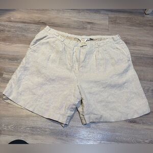 Vintage 90’s Talbots Woman 100% Irish Linen pleated front shorts plus size 24w